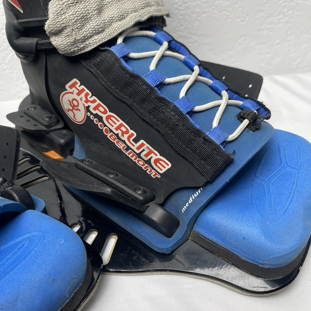 Hyperlite Belmont Option 2 Wakeboard Bindings Boots - Blue Orange - Size Medium